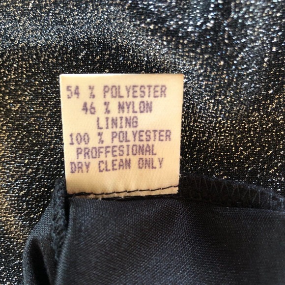 Andrea Polizzi Rex Lester Slip Dress Black Silver Metallic Shimmer Chemi… - Picture 10 of 12